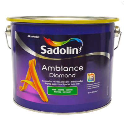 Акриловая краска Sadolin Ambiance Diamond для стен и потолка, бесцветная, BC