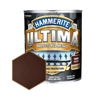 Защитная краска 3 в 1 по металлу на водной основе Hammerite Ultima Matt, матовая, коричневая RAL 8017, 0.7 л (5774722)