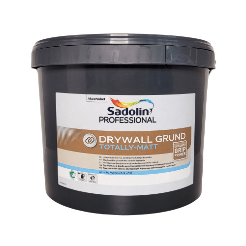Грунтовочная краска на водной основе Sadolin Professional Drywall Grund для стен и потолка, белая, BW, 10 л