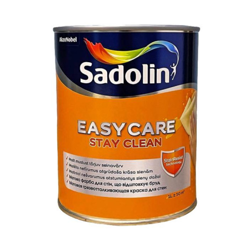 Акриловая краска Sadolin EasyCare для стен и потолка грязеотталкивающая, бесцветная, BC