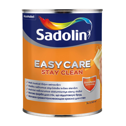 Акриловая краска Sadolin EasyCare для стен и потолка грязеотталкивающая, белая, BW