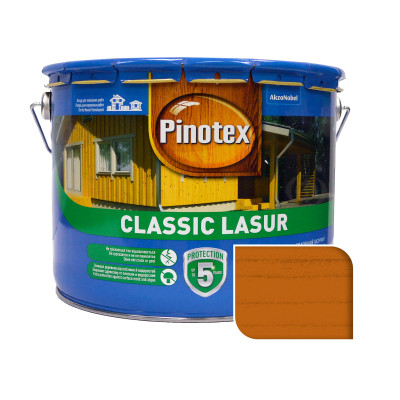 Пропитка лазурная для дерева Pinotex Classic Lasur с декоративным эффектом, орегон