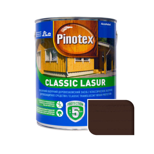 Пропитка лазурная для дерева Pinotex Classic Lasur с декоративным эффектом, палисандр