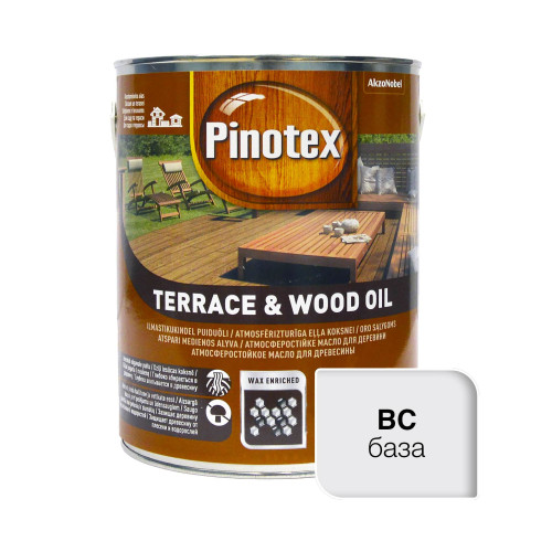 Масло для обработки дерева Pinotex Terrace & Wood Oil атмосферостойкое, бесцветное, BC