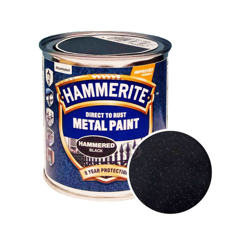 Краска 3 в 1 по металлу Hammerite Metal Paint Hammered защитная, черная