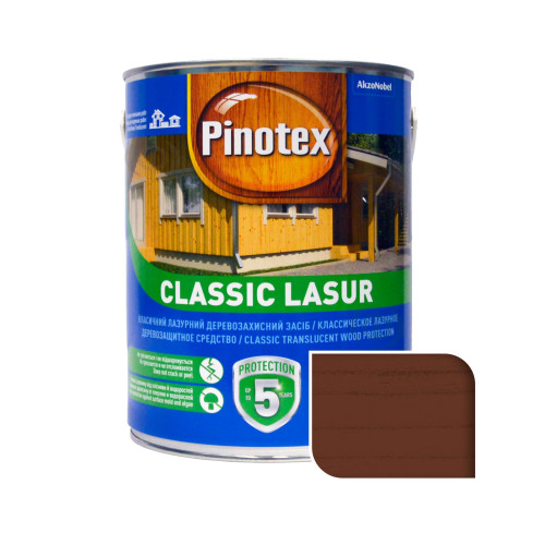 Пропитка лазурная для дерева Pinotex Classic Lasur с декоративным эффектом, тик