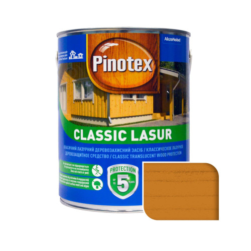 Пропитка лазурная для дерева Pinotex Classic Lasur с декоративным эффектом, калужница