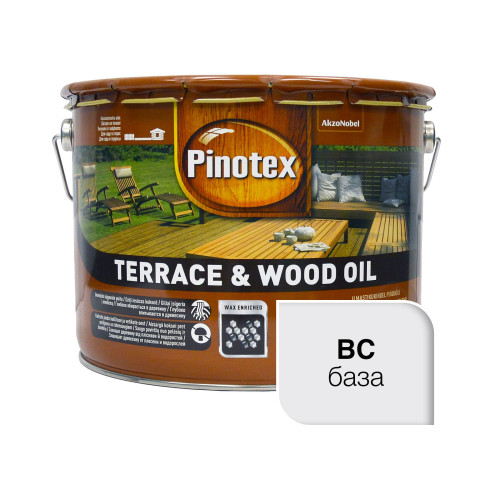 Масло для обработки дерева Pinotex Terrace & Wood Oil атмосферостойкое, бесцветное, BC