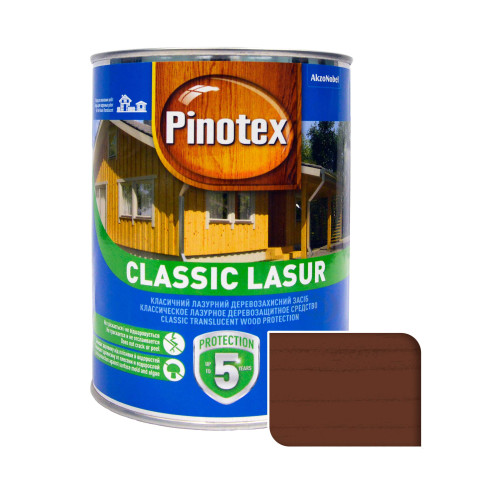Пропитка лазурная для дерева Pinotex Classic Lasur с декоративным эффектом, тик