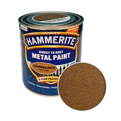 Краска 3 в 1 по металлу Hammerite Metal Paint Hammered защитная, медная