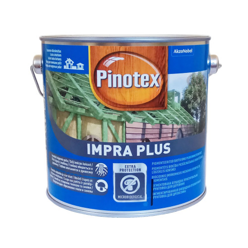 Пропитка для скрытых деревянных конструкций Pinotex Impra Plus, зеленая