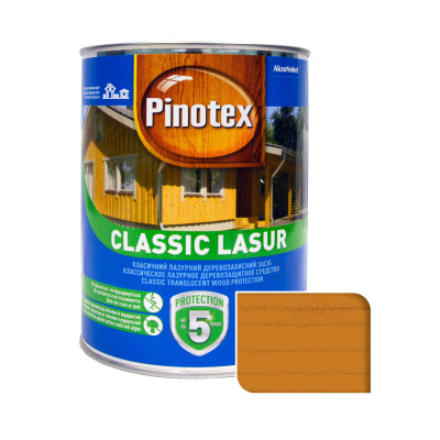 Пропитка лазурная для дерева Pinotex Classic Lasur с декоративным эффектом, калужница