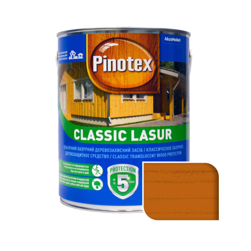 Пропитка лазурная для дерева Pinotex Classic Lasur с декоративным эффектом, орегон
