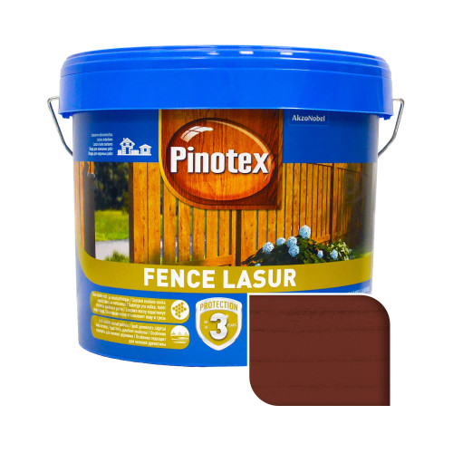 Пропитка лазурная для дерева Pinotex Fence Lasur с декоративым эффектом, красное дерево