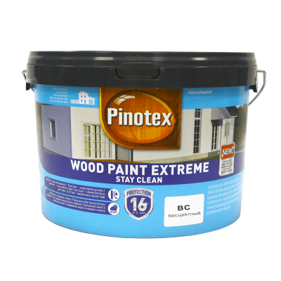 Краска для дерева Pinotex Wood Paint Extreme самоочищающаяся, бесцветная, BC
