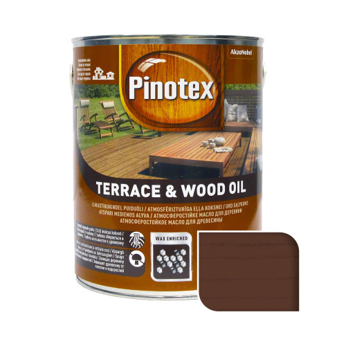 Масло для обработки дерева Pinotex Terrace & Wood Oil атмосферостойкое, тик