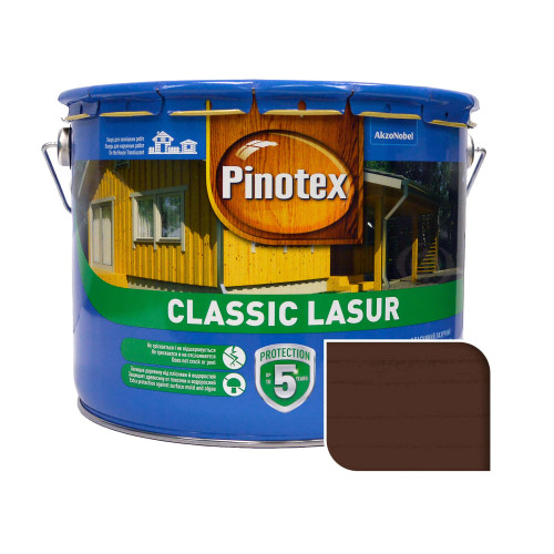 Пропитка лазурная для дерева Pinotex Classic Lasur с декоративным эффектом, орех