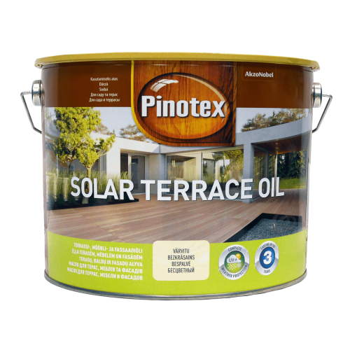 Масло для обработки дерева Pinotex Solar Terrace & Wood Oil с УФ-фильтром бесцветное, BC