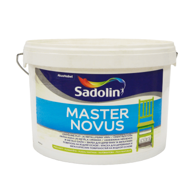Алкидная краска Sadolin Master Novus для дерева и металла, глянцевая, белая, BW
