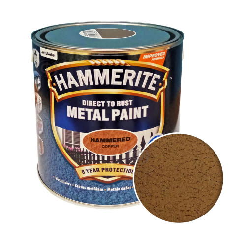 Краска 3 в 1 по металлу Hammerite Metal Paint Hammered защитная, медная,