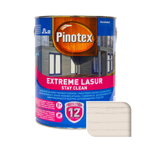 Пропитка лазурная для дерева Pinotex Extreme Lasur самоочищающаяся, снег