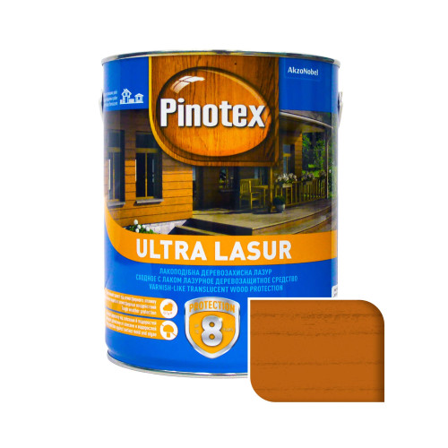 Пропитка лазурная для дерева Pinotex Ultra Lasur с декоративным эффектом, орегон