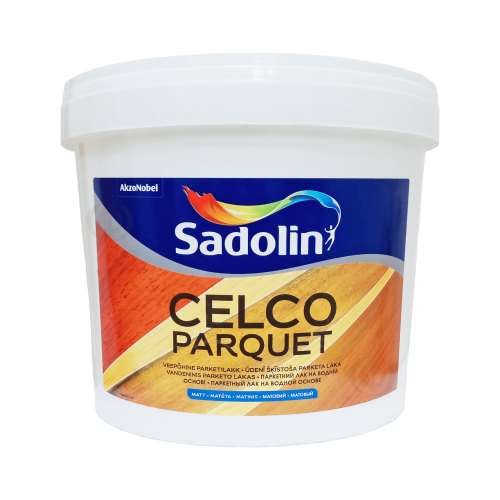 Лак для пола Sadolin Celco Parquet паркетный, матовый, бесцветный