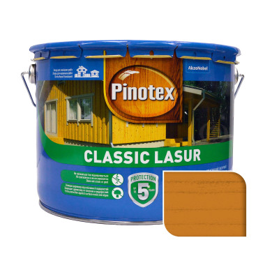 Пропитка лазурная для дерева Pinotex Classic Lasur с декоративным эффектом, калужница