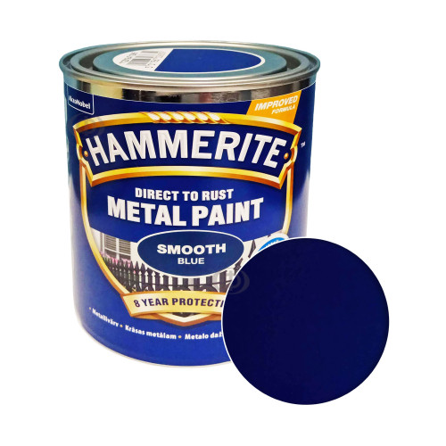 Краска 3 в 1 по металлу Hammerite Metal Paint Smooth защитная, синяя