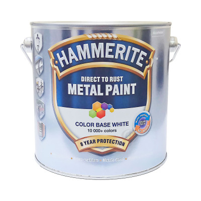 Краска 3 в 1 по металлу Hammerite Metal Paint Base Smooth защитная, белая, BW