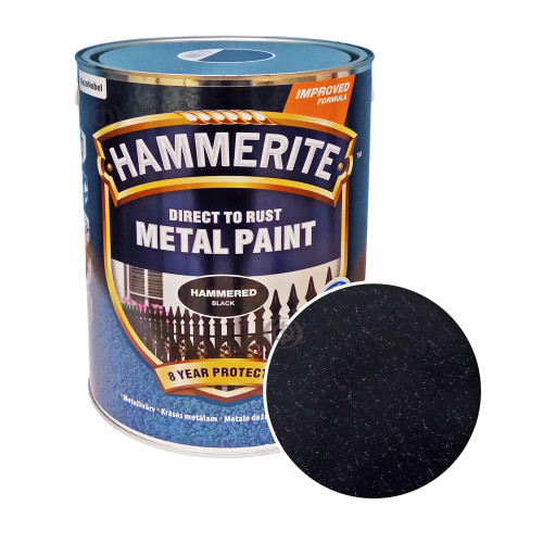 Краска 3 в 1 по металлу Hammerite Metal Paint Hammered защитная, черная