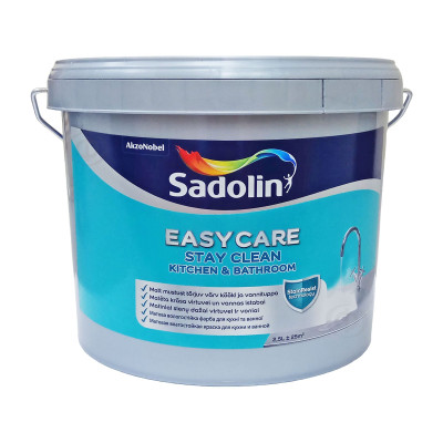Акриловая краска Sadolin EasyCare Kitchen&Bathroom для стен и потолка влагостойкая, белая, BW