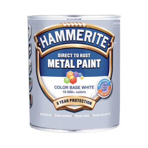 Краска 3 в 1 по металлу Hammerite Metal Paint Base Smooth защитная, белая, BW