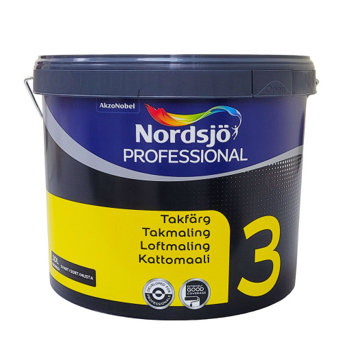 Латексная краска Sadolin Professional 3 Svart для стен и потолка, черная