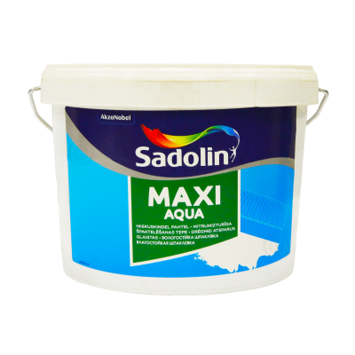 Мелкозернистая влагостойкая легкая шпаклевка Sadolin Maxi Aqua для стен и потолка, серая