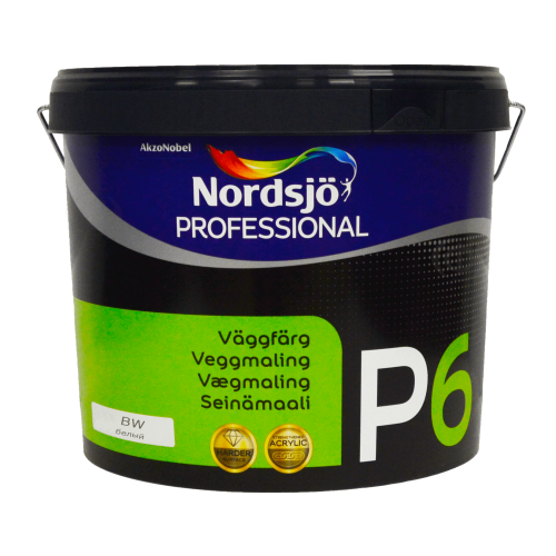 Акриловая краска Sadolin Professional P6 для стен и потолка, белая, BW